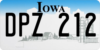 IA license plate DPZ212