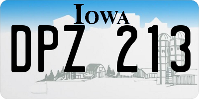 IA license plate DPZ213