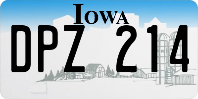 IA license plate DPZ214