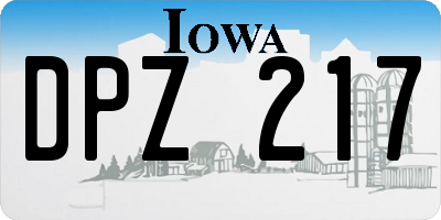 IA license plate DPZ217