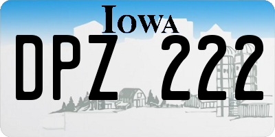 IA license plate DPZ222
