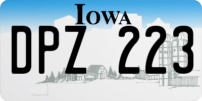 IA license plate DPZ223