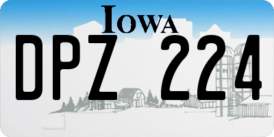 IA license plate DPZ224