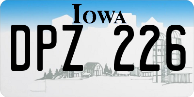 IA license plate DPZ226