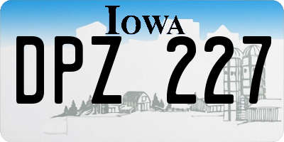 IA license plate DPZ227