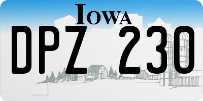IA license plate DPZ230