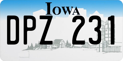 IA license plate DPZ231