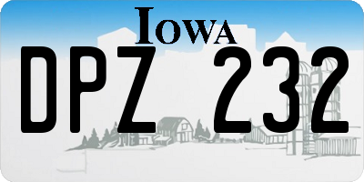 IA license plate DPZ232