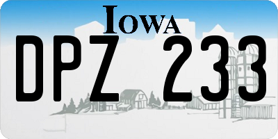 IA license plate DPZ233