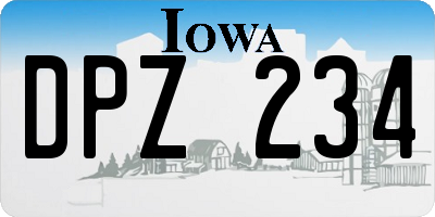 IA license plate DPZ234