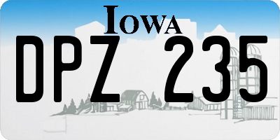IA license plate DPZ235