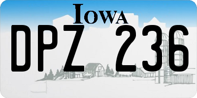 IA license plate DPZ236