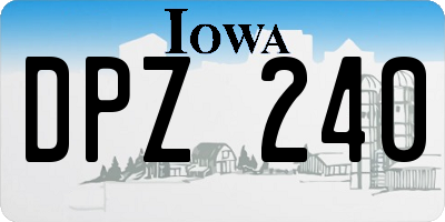 IA license plate DPZ240