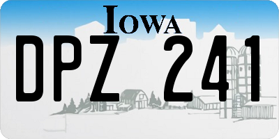 IA license plate DPZ241