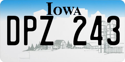 IA license plate DPZ243
