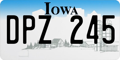 IA license plate DPZ245