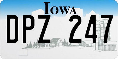 IA license plate DPZ247