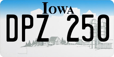 IA license plate DPZ250