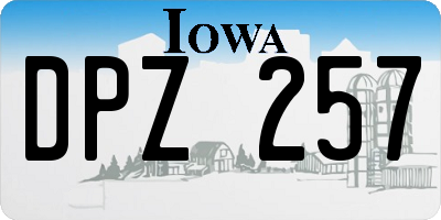 IA license plate DPZ257
