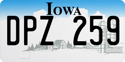 IA license plate DPZ259