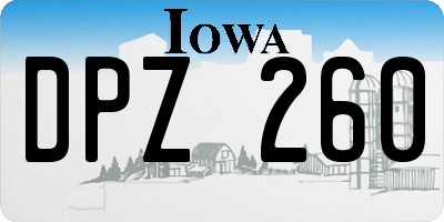 IA license plate DPZ260