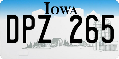 IA license plate DPZ265