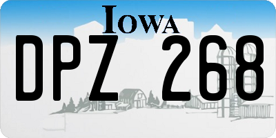 IA license plate DPZ268