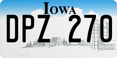 IA license plate DPZ270