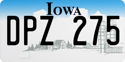 IA license plate DPZ275