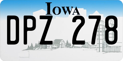 IA license plate DPZ278