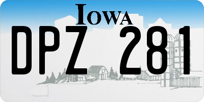 IA license plate DPZ281