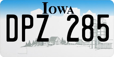 IA license plate DPZ285