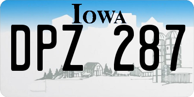 IA license plate DPZ287