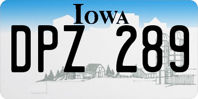 IA license plate DPZ289