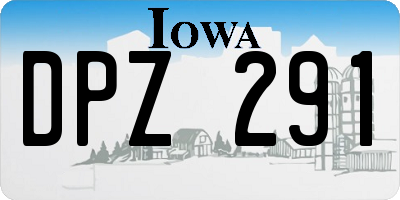 IA license plate DPZ291