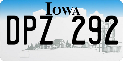 IA license plate DPZ292