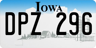 IA license plate DPZ296