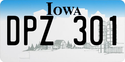IA license plate DPZ301