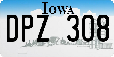 IA license plate DPZ308