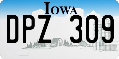 IA license plate DPZ309