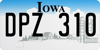 IA license plate DPZ310
