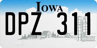 IA license plate DPZ311
