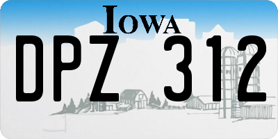 IA license plate DPZ312