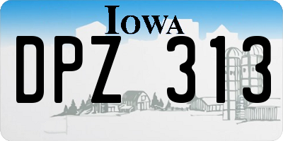 IA license plate DPZ313