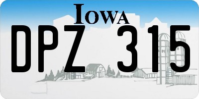 IA license plate DPZ315
