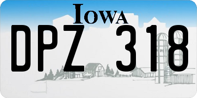 IA license plate DPZ318