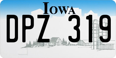 IA license plate DPZ319