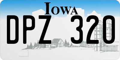 IA license plate DPZ320