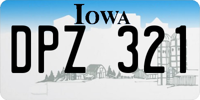 IA license plate DPZ321