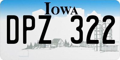 IA license plate DPZ322